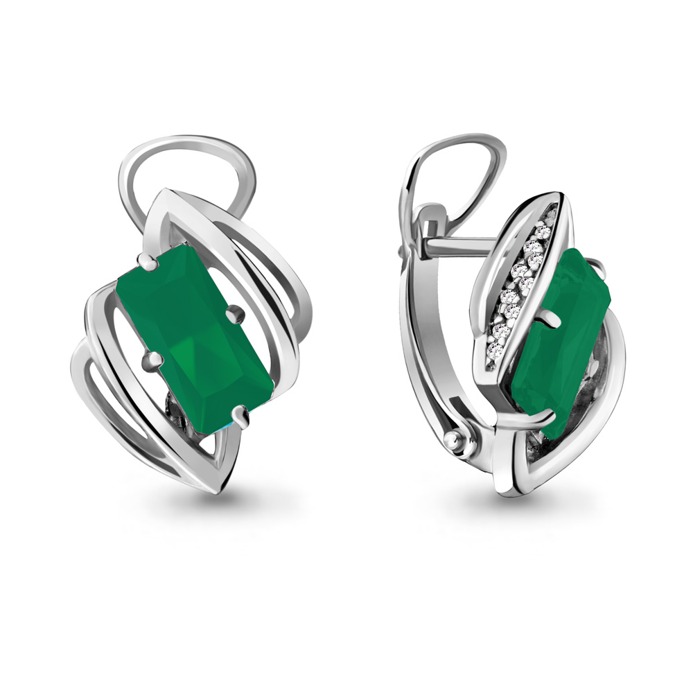 

Серьги из серебра с агатом Aquamarine 4479709А_925_р, 4479709А_925_р