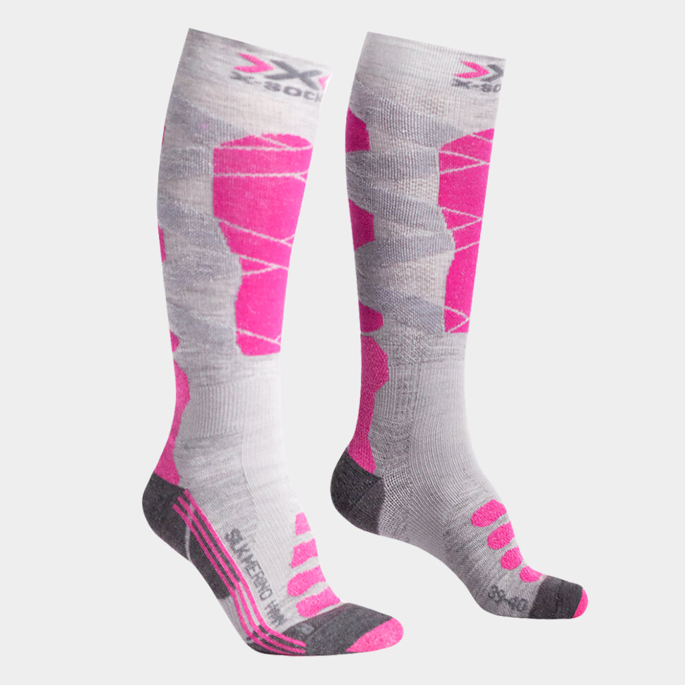 

Термоноски X-SOCKS Ski Silk Merino 4.0 Grey Melange/Pink 2022