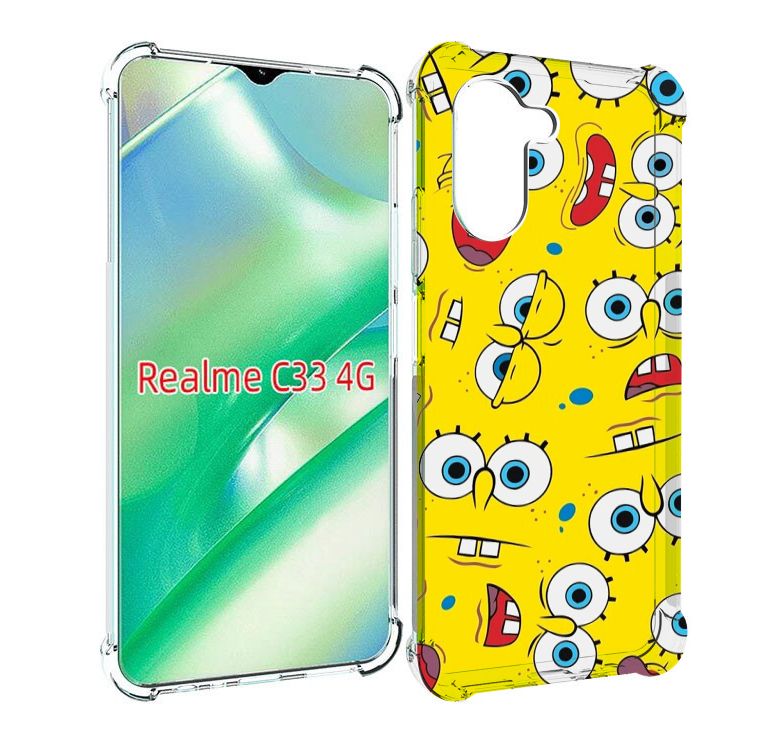 

Чехол MyPads много-спанч-боба для Realme C33 4G, Прозрачный, Tocco