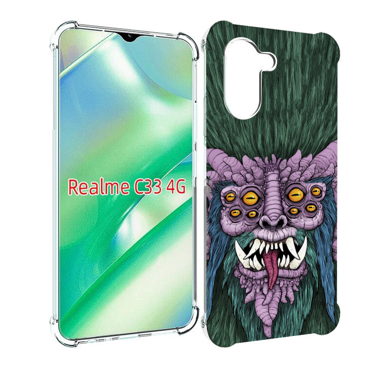 

Чехол MyPads многоглазый черт для Realme C33 4G, Прозрачный, Tocco