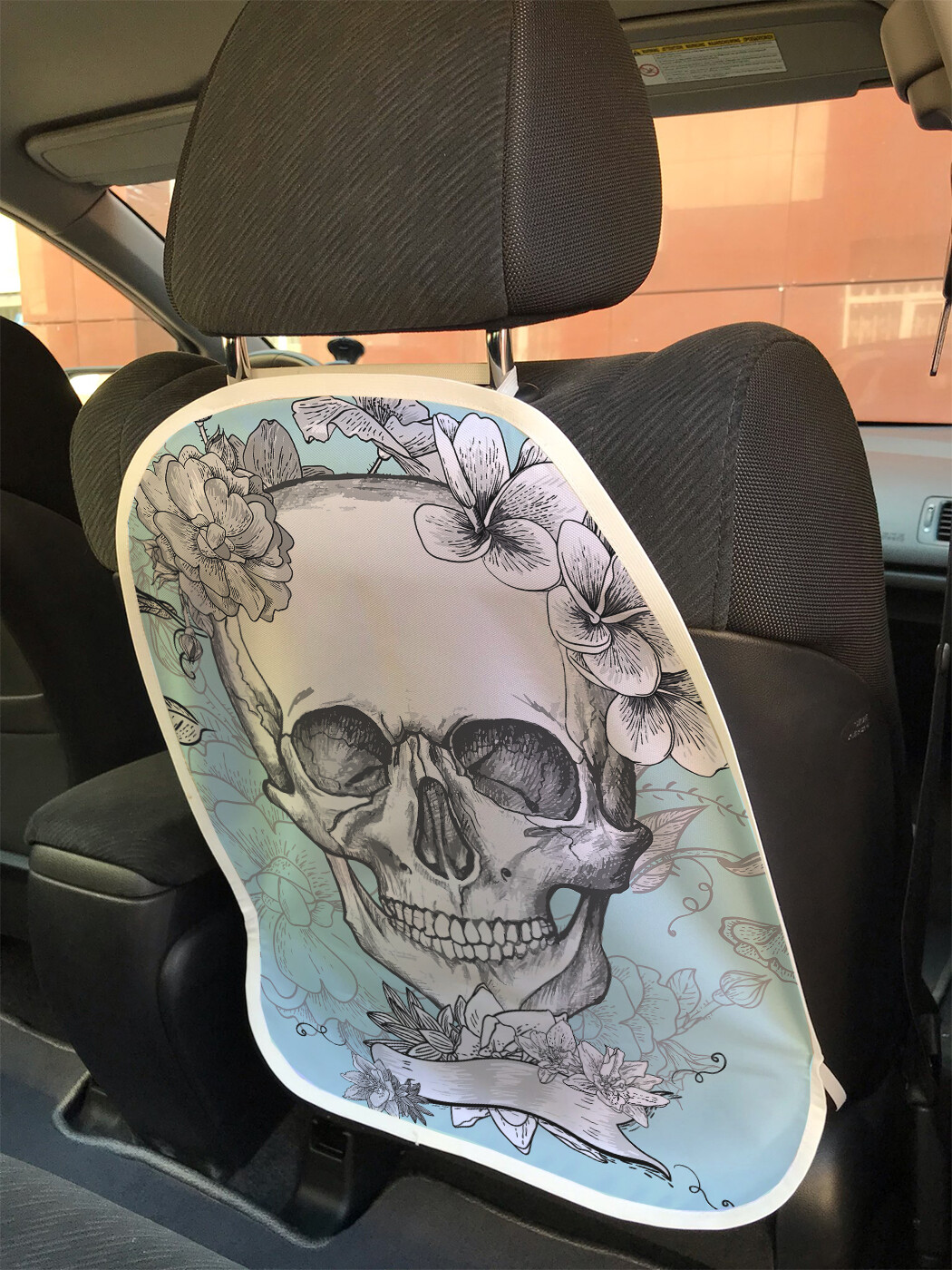фото Накидка на спинку сиденья joyarty цветущий череп, 45х62