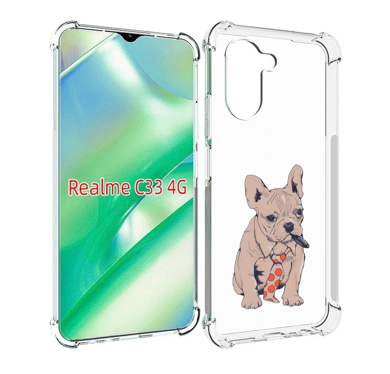 

Чехол MyPads бульдог с сигарой для Realme C33 4G, Прозрачный, Tocco