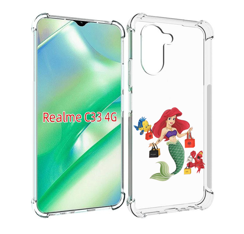 

Чехол MyPads модная-русалка женский для Realme C33 4G, Прозрачный, Tocco