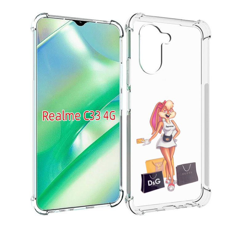 

Чехол MyPads модница-зайка женский для Realme C33 4G, Прозрачный, Tocco