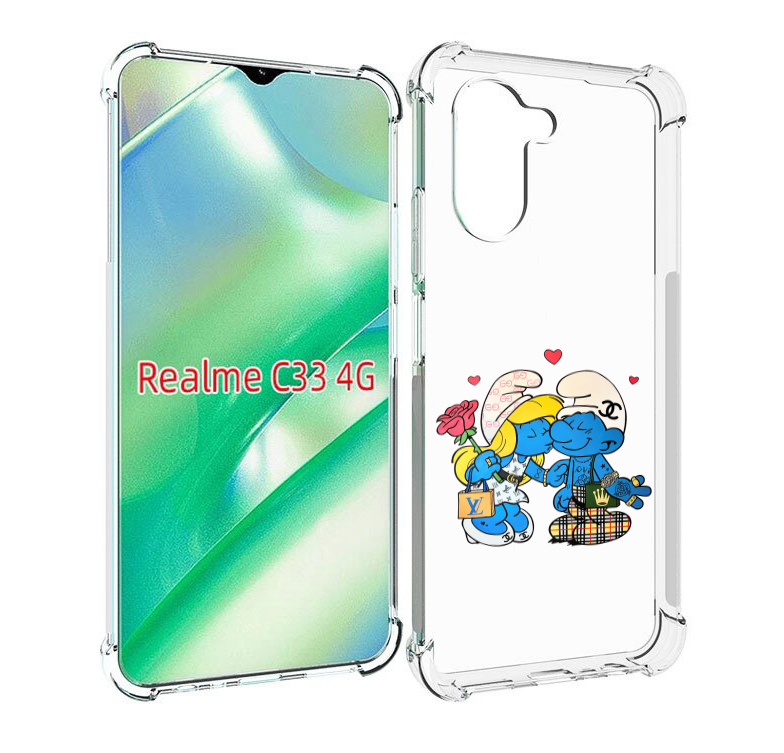 

Чехол MyPads модные-смурфики для Realme C33 4G, Прозрачный, Tocco