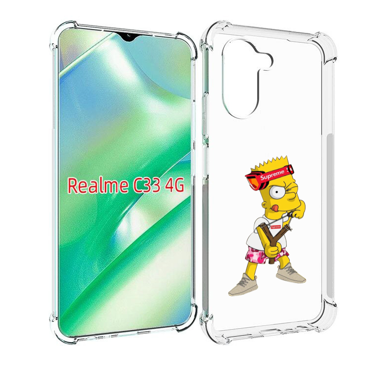 

Чехол MyPads модный-барт-симпсон для Realme C33 4G, Прозрачный, Tocco