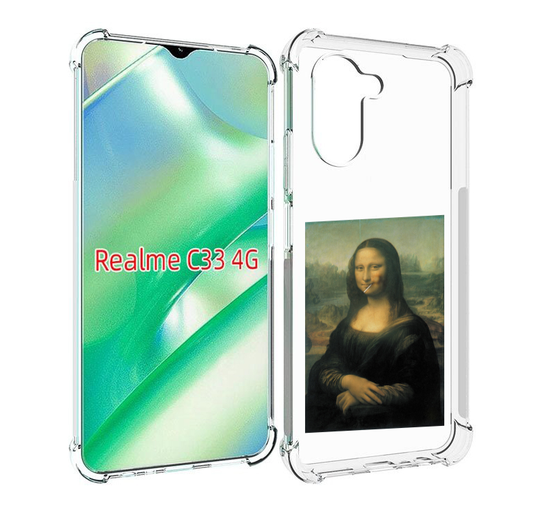 

Чехол MyPads монализа-с-чупачупсом для Realme C33 4G, Прозрачный, Tocco