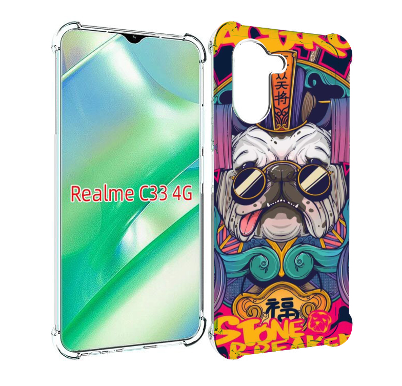 

Чехол MyPads мопс агро яркая для Realme C33 4G, Прозрачный, Tocco