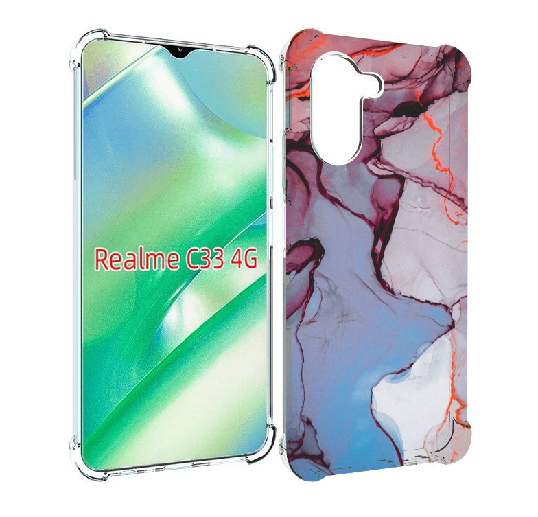 

Чехол MyPads мраморный рисунок для Realme C33 4G, Прозрачный, Tocco