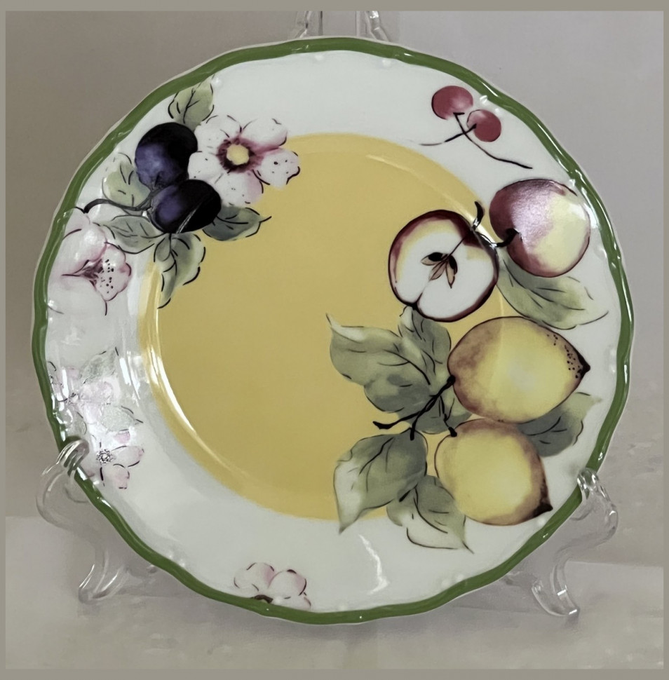 фото Набор тарелок 17 см 6 шт leander "аляска фрукты жёлтая роспись" 271287