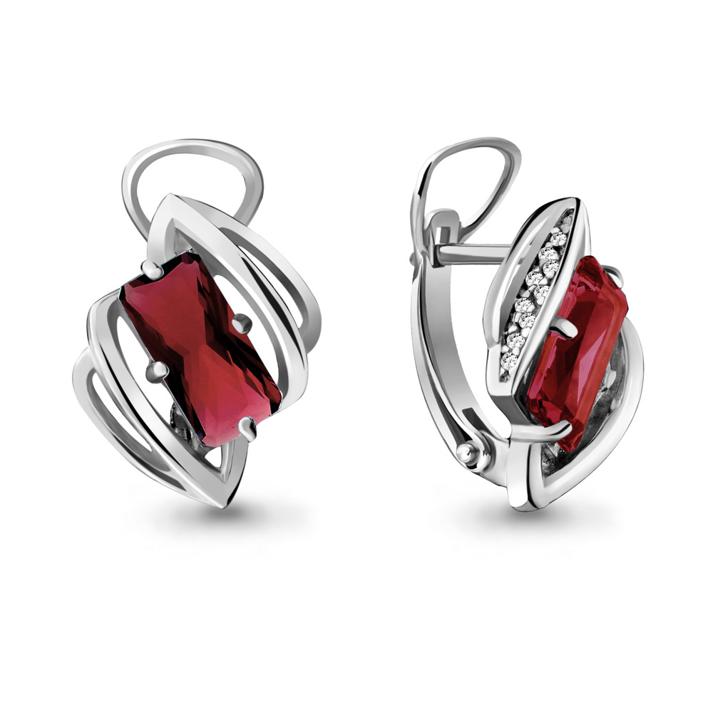 

Серьги из серебра с гранатом Aquamarine 4479785А_925_р, 4479785А_925_р