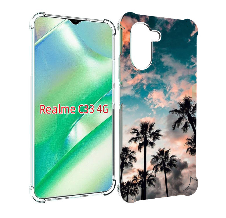 

Чехол MyPads небо-с-пальмами для Realme C33 4G, Прозрачный, Tocco