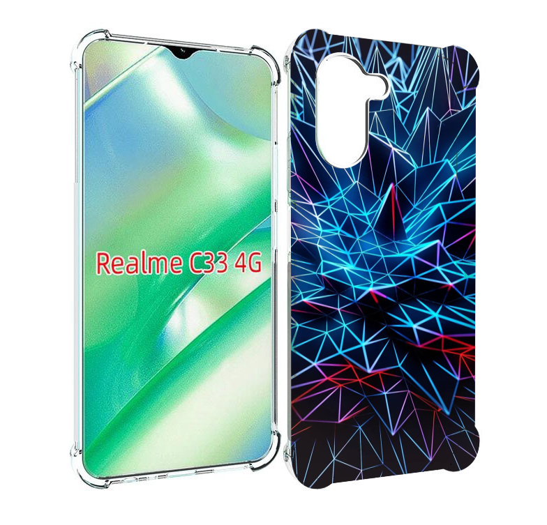 

Чехол MyPads неоновая-абстракция для Realme C33 4G, Прозрачный, Tocco