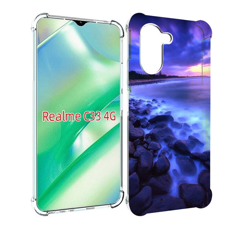 

Чехол MyPads неоновый берег для Realme C33 4G, Прозрачный, Tocco