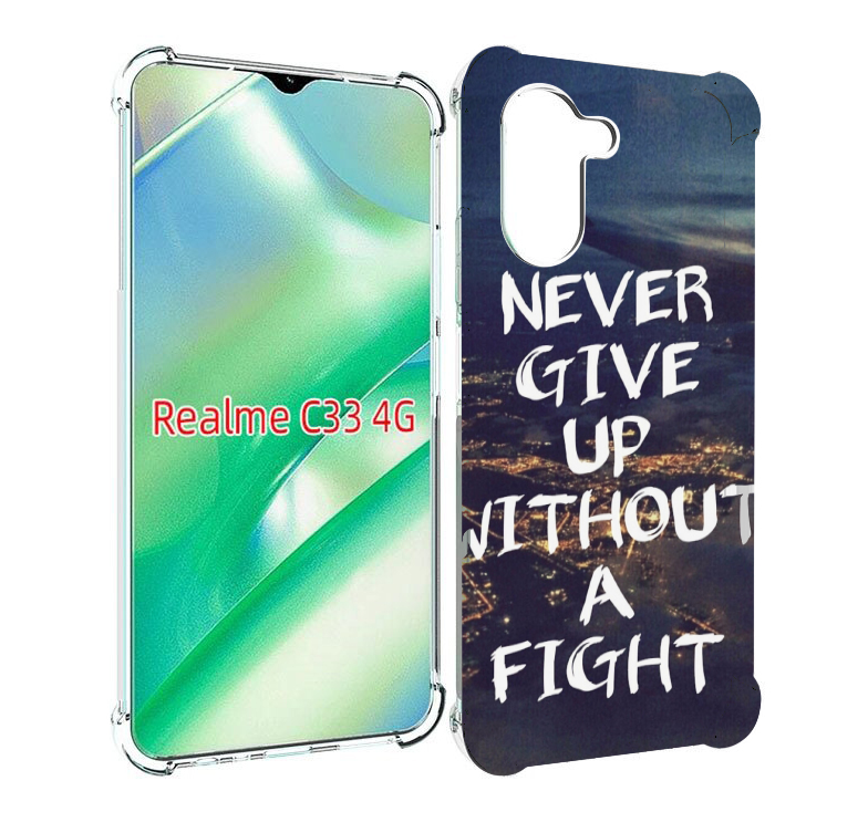 

Чехол MyPads никогда не сдавайся без боя для Realme C33 4G, Прозрачный, Tocco