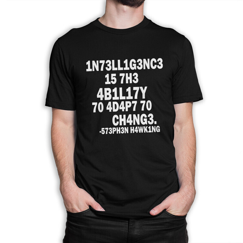 

Футболка мужская Dream Shirts черная XS, Intelligence is the ability to adapt to change 1000398222