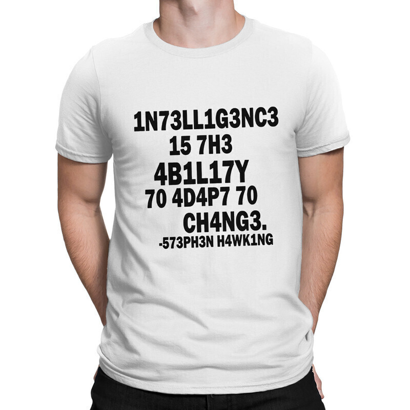 

Футболка мужская Dream Shirts белая S, Intelligence is the ability to adapt to change 1000398222