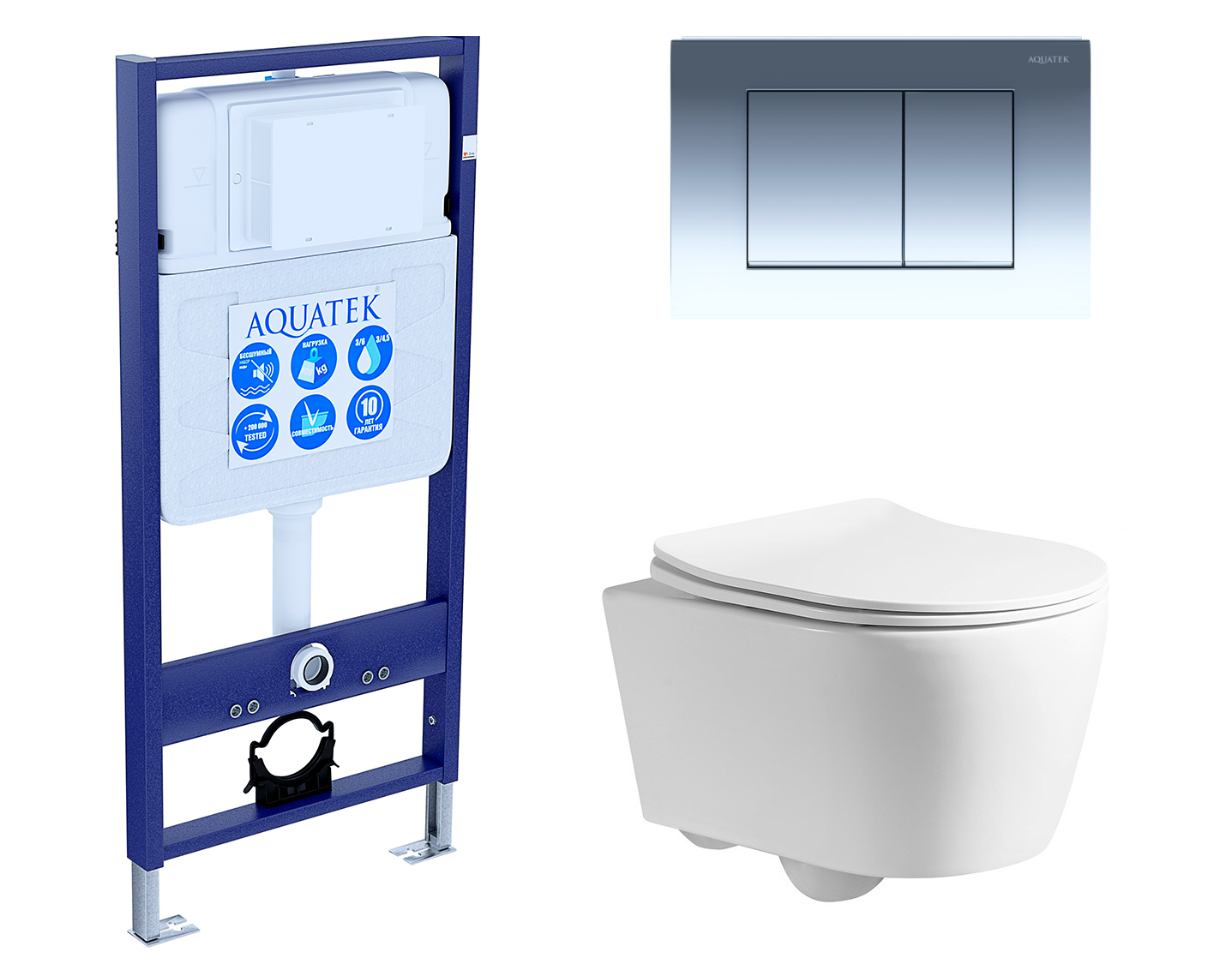 

Комплект: инсталляция Акватек Standart + унитаз Sella PP с кнопкой хром