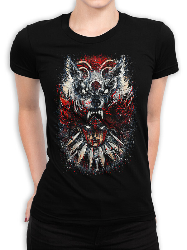 

Футболка женская Dream Shirts Принцесса Мононоке Студия Гибли Женская 50007901 черная L, "Принцесса Мононоке" Студия Гибли Женская 50007901