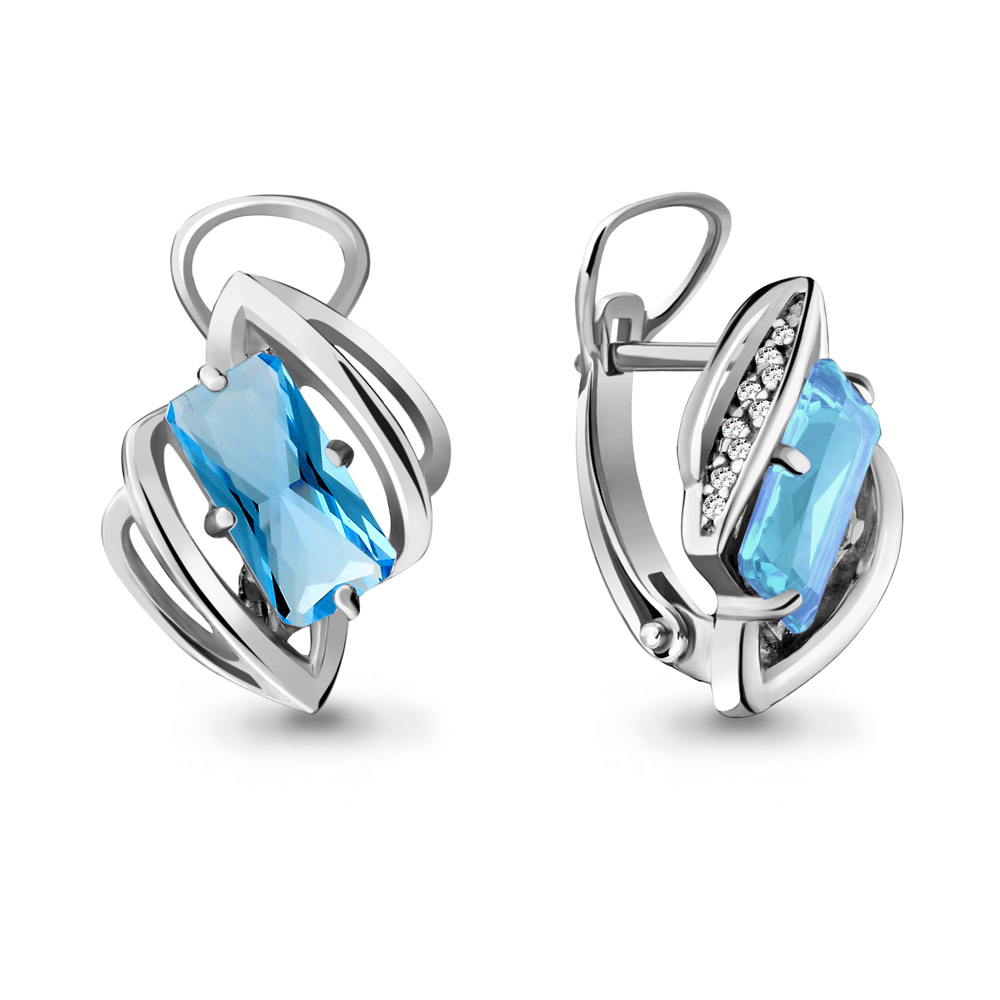 

Серьги из серебра с топазом Aquamarine 4479792А_925_р, 4479792А_925_р