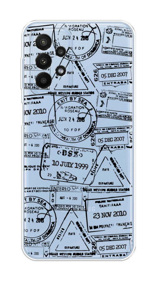 

Чехол на Samsung Galaxy A23 "Visa stamps 2", Белый;черный;серый, 2105050-2