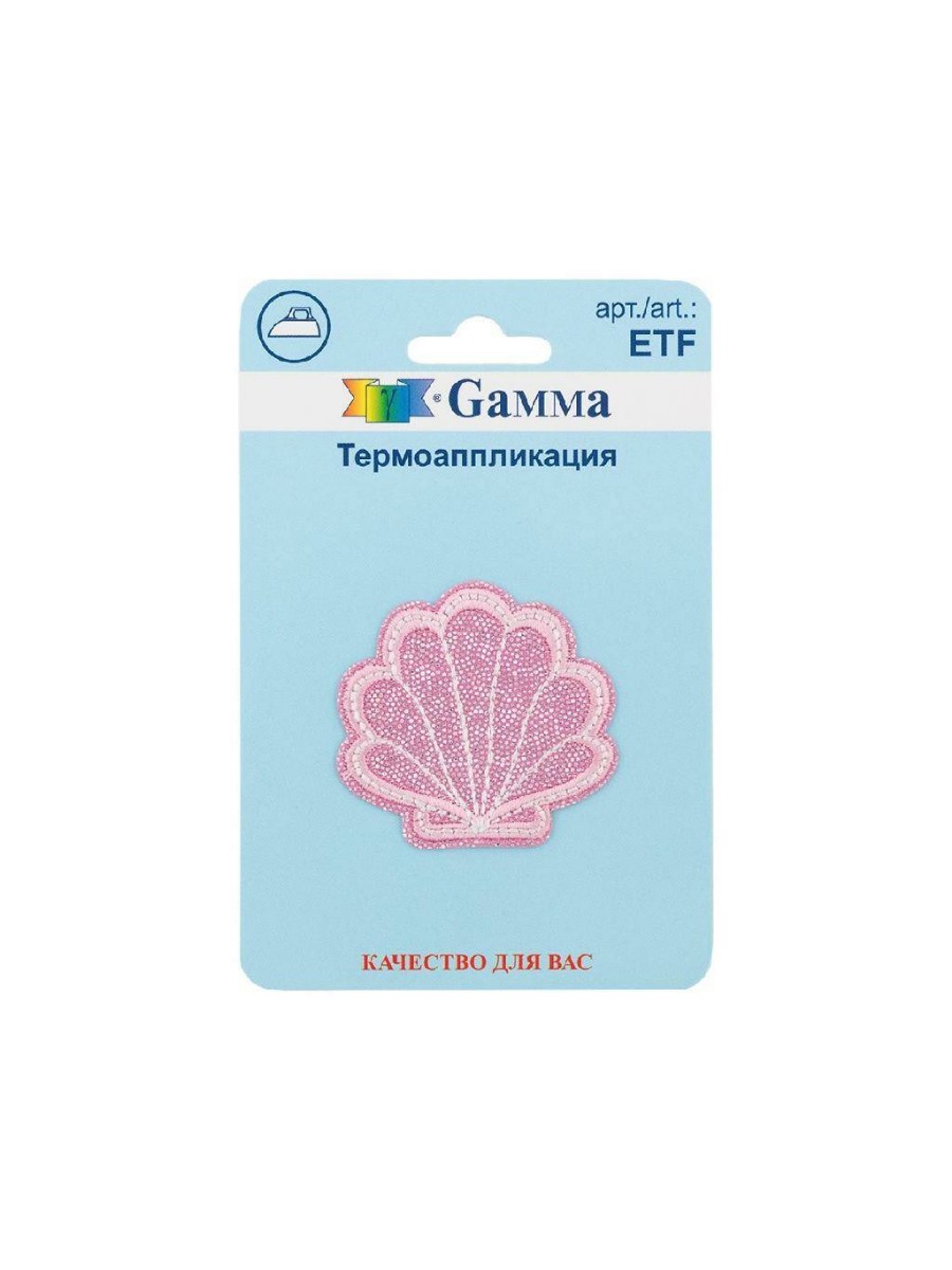 Термоаппликация Gamma №02, 1 шт, 01-242 Ракушка, 4,2х3,9 см (ETF)