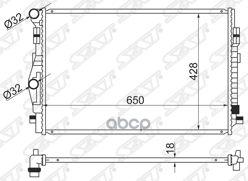 

Радиатор Audi A3 12- / Skoda Kodiaq 16-22 / Octavia 12-20 / Volkswagen Golf 12-19 Sat арт.