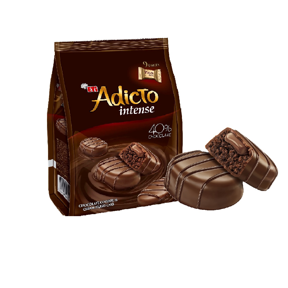 

Кексы"ADICTO INTENSE MINI"с кремом в шоколадной глазури 144гр*2 шт