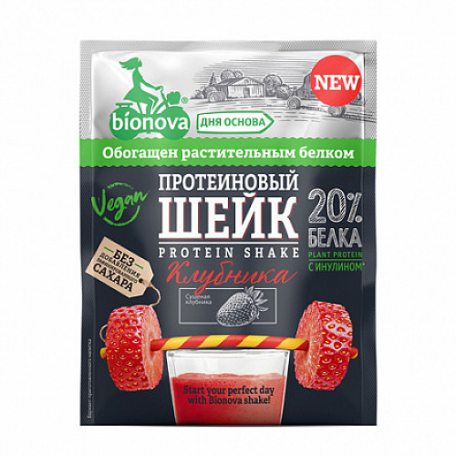 Протеиновый напиток Bionova Protein Shake, 25 г, клубника