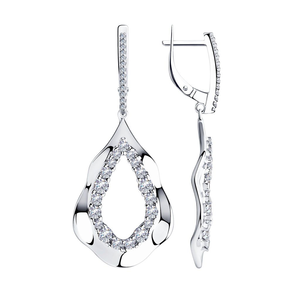 

Серьги женские из серебра SOKOLOV 94023704, фианит, 94023704