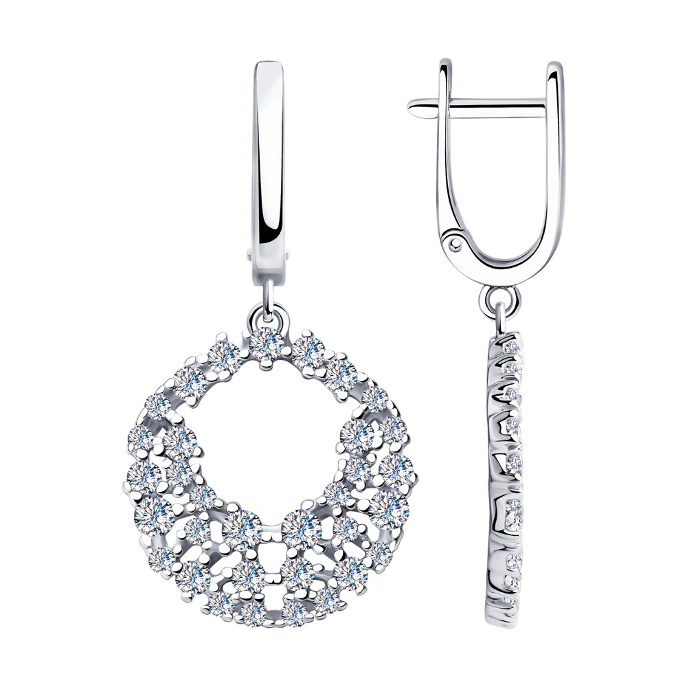 

Серьги женские из серебра SOKOLOV 94023723, фианит, 94023723