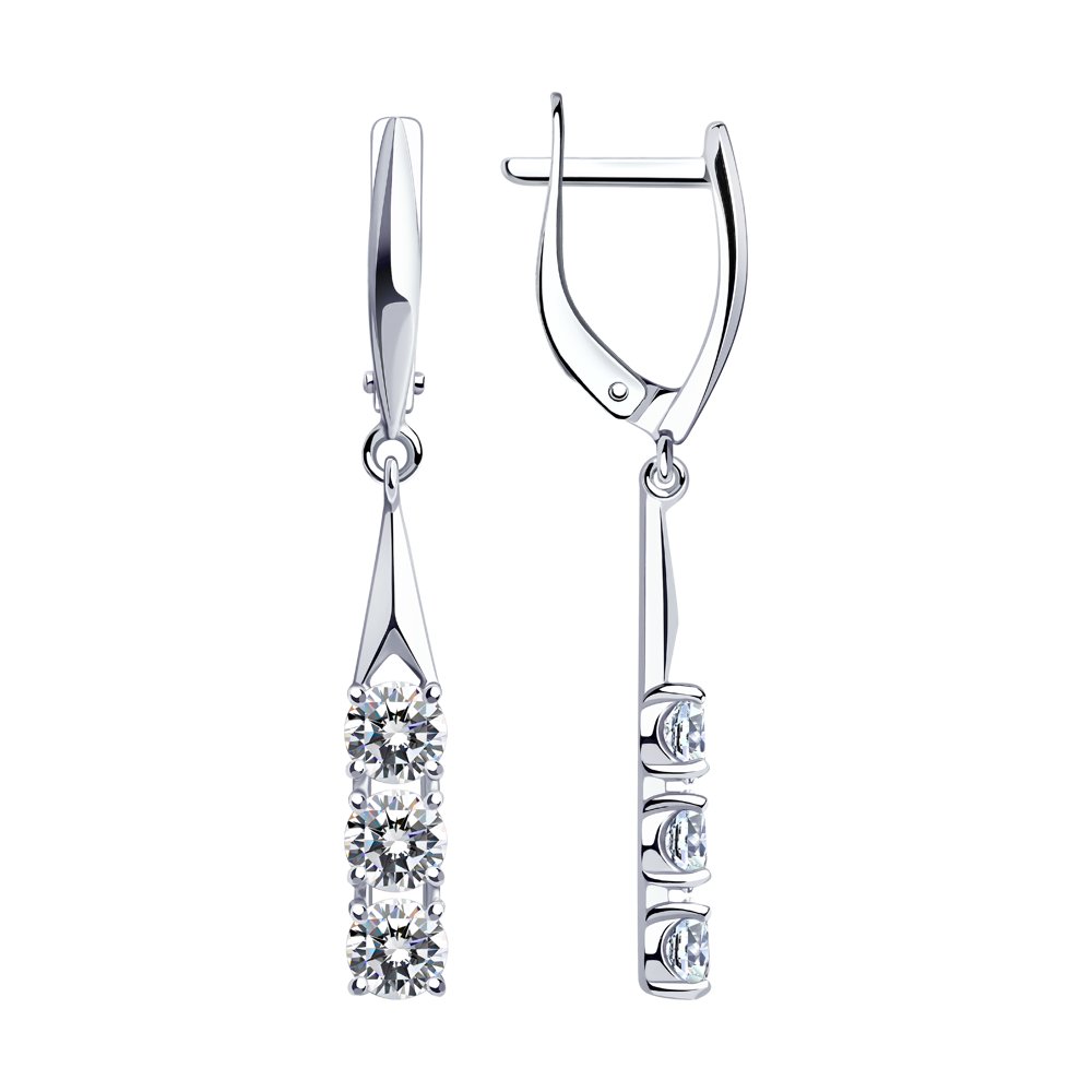 

Серьги женские из серебра SOKOLOV 94023807, фианит, 94023807
