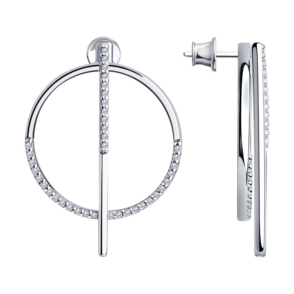 

Серьги женские из серебра SOKOLOV 94023880, фианит, 94023880