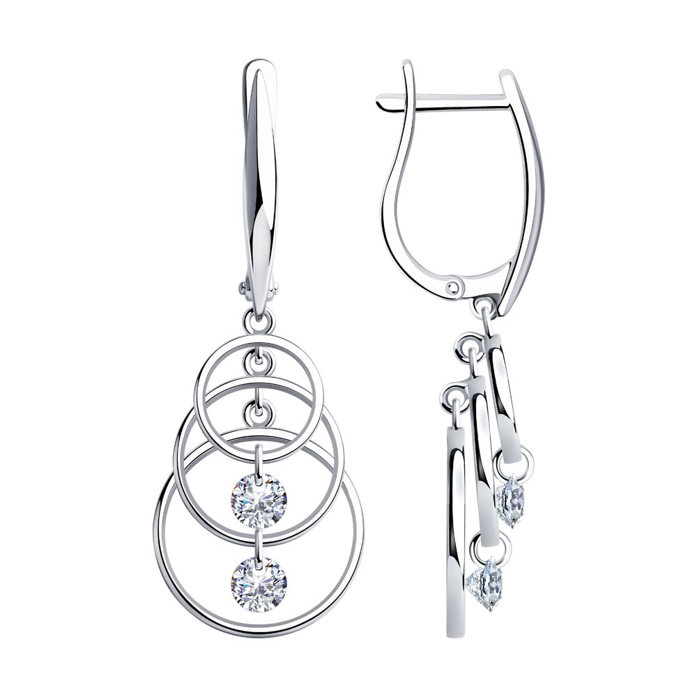 

Серьги женские из серебра SOKOLOV 94023937, фианит, 94023937