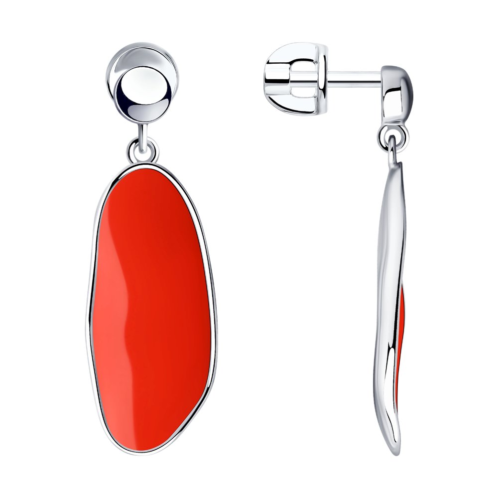 

Серьги женские из серебра SOKOLOV 94023955, эмаль, 94023955