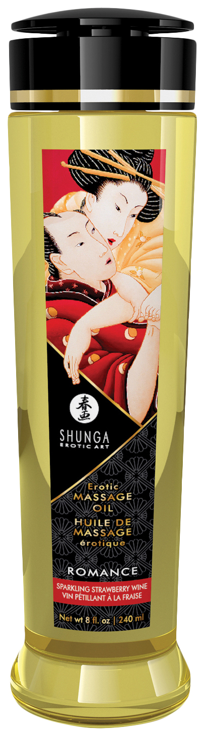 Массажное масло Shunga с ароматом клубники и шампанского Romance 240 мл