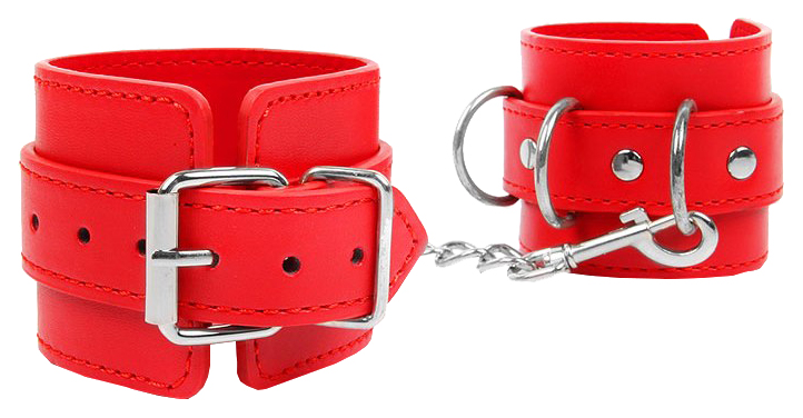 Наручники на регулируемых ремешках с цепочкой Bior toys красный