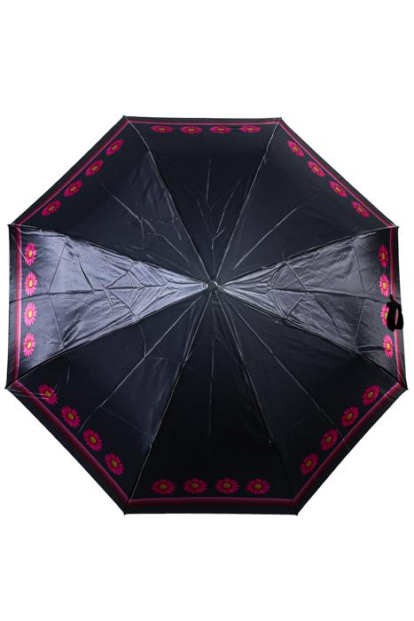 Зонт складной женский автоматический Sponsa 1850 черный/розовый
