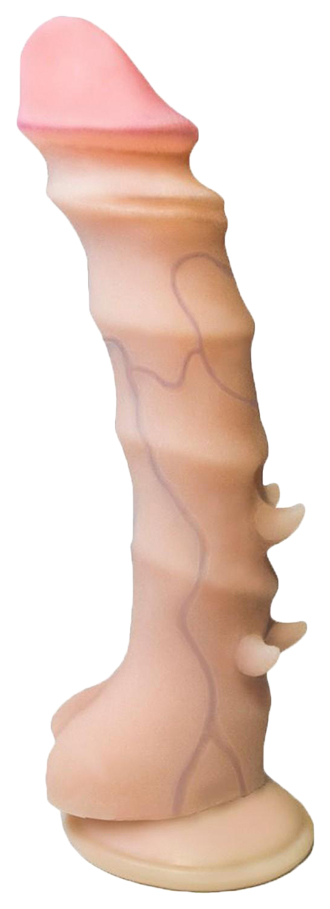 Фаллоимитатор с шипиками и присоской 21,5 см LOVETOY (А-Полимер) телесный