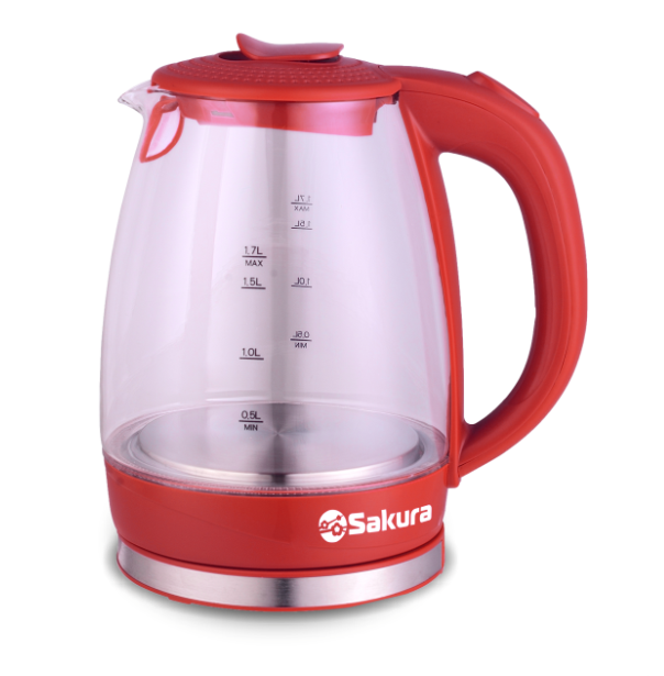Чайник электрический SAKURA SA-2717R 1.7 л красный чайник электрический sakura sa 2168br 1 8 л красный