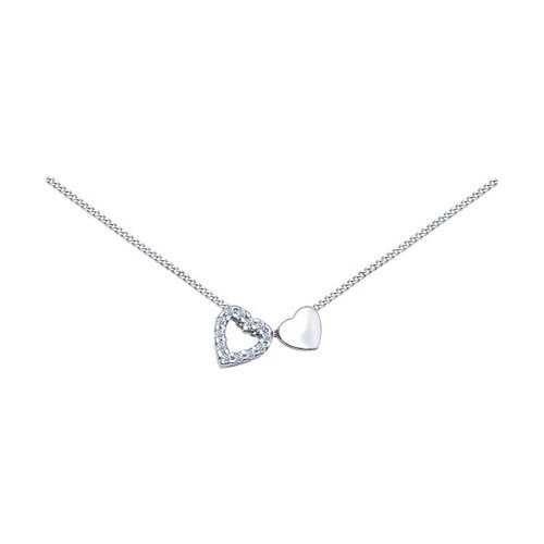 

Колье из серебра 45 см SOKOLOV 94070057, фианит, 94070057