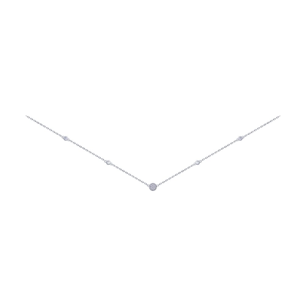 

Колье из серебра 45 см SOKOLOV 94070129, фианит, 94070129