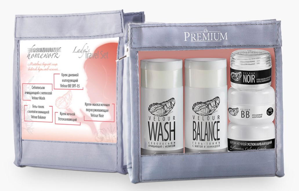 Набор для женщин Lady's Travel Set Velour Homework noah for your natural beauty гель для волос текстурирующий с мятой и эвкалиптом