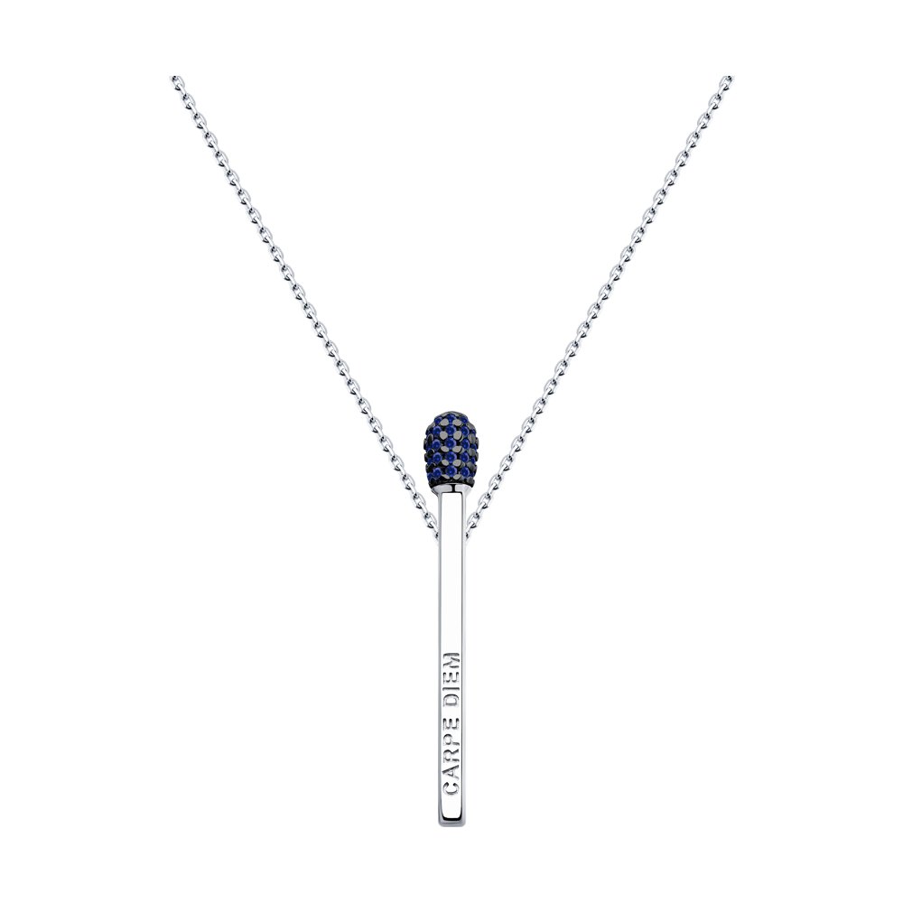 

Колье из серебра 50 см SOKOLOV 94070356, фианит, 94070356