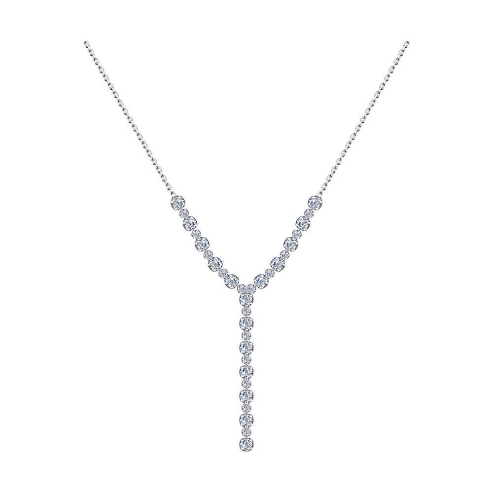 

Колье из серебра 55 см SOKOLOV 94074572, фианит, 94074572