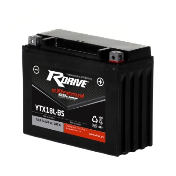 фото Аккумулятор rdrive silver ytx18l-bs