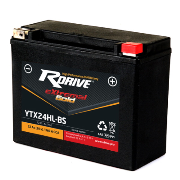 

Аккумулятор RDRIVE GOLD YTX24HL-BS