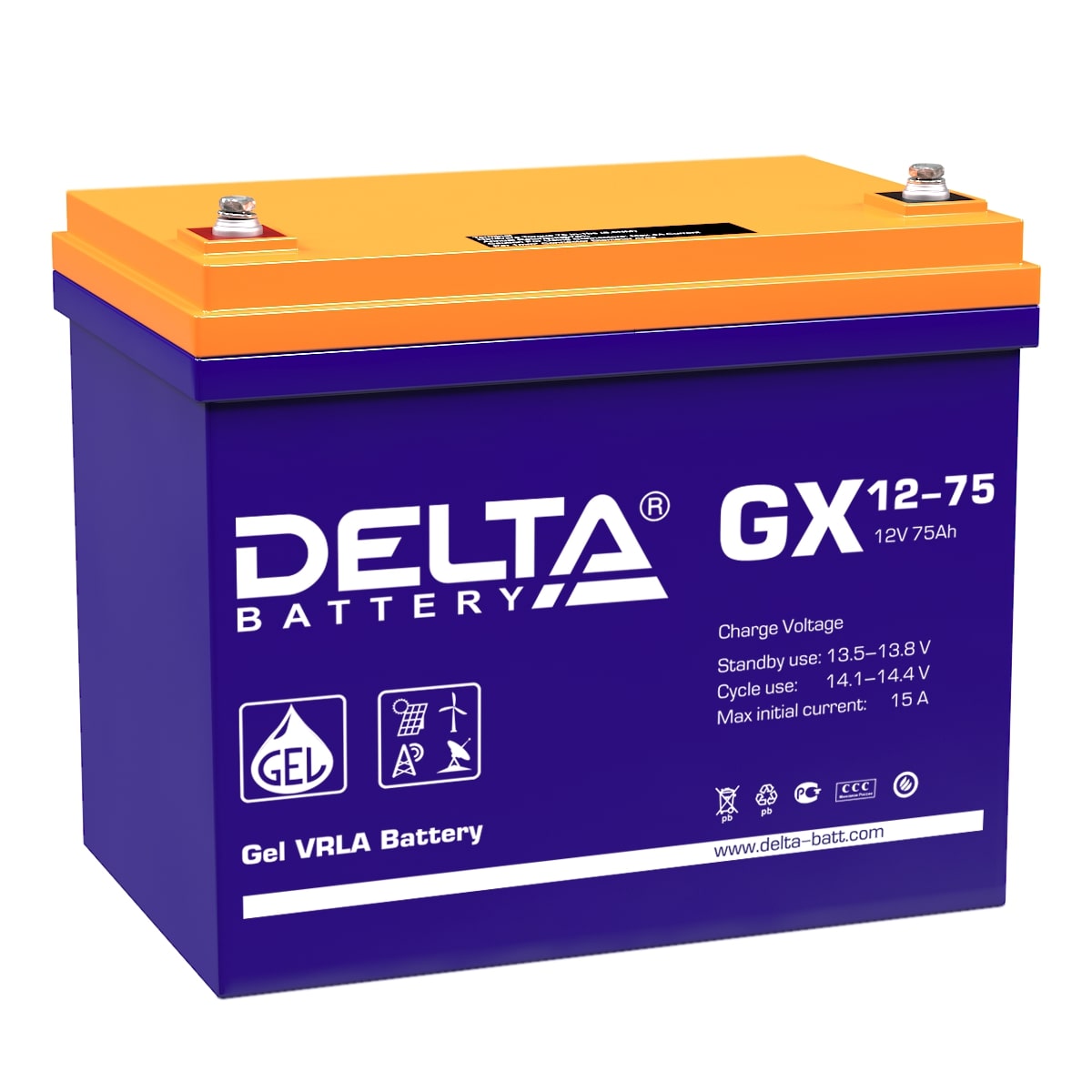 фото Аккумулятор delta gx 12-75