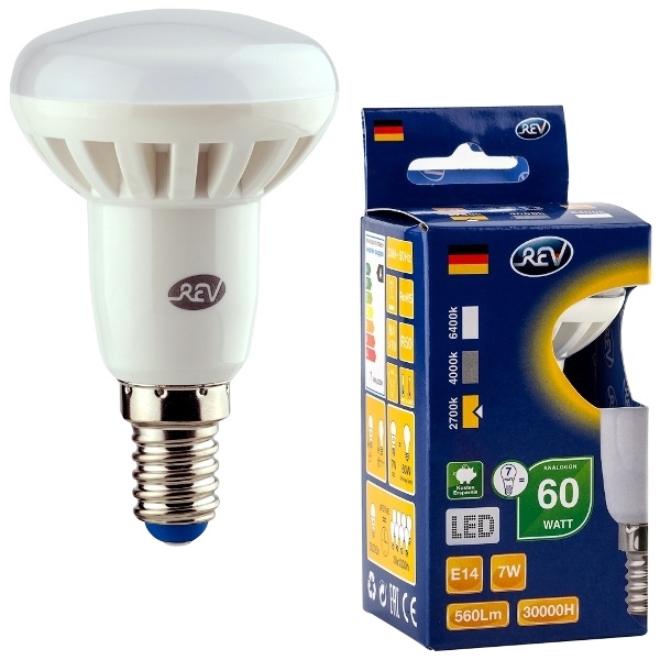 

Лампочка светодиодная LED, рефлектор Е14 7W 2700K теплый свет