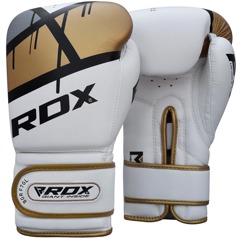 Боксерские перчатки RDX BGR-F7 золотистые, 10 унций
